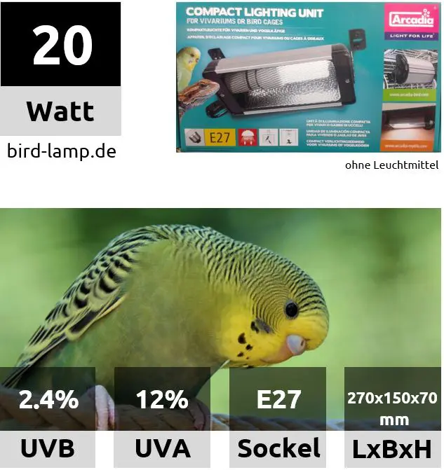 Arcadia Bird Lamp – UV-Kompaktleuchte mit Reflektor