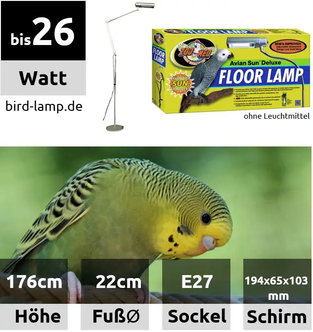 Zoo Med AvianSun Deluxe Standleuchte für E27 UV-Lampen